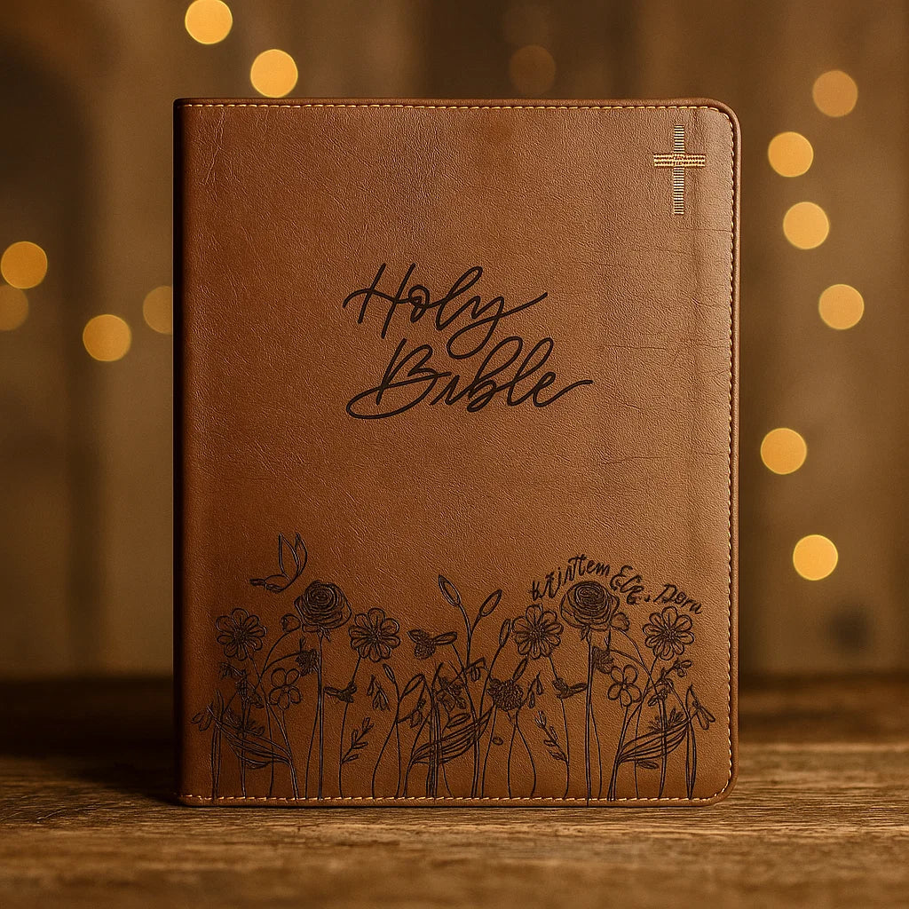 Holy Bible with Rose Garden - Brown NIV (50% OFF)