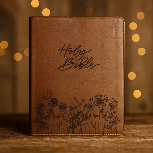 Holy Bible with Rose Garden - Brown NIV (50% OFF)